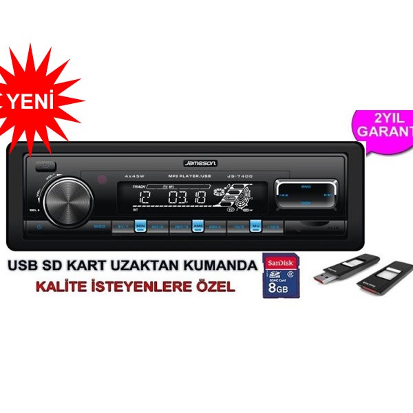 JAMESON JS-7400 USB  GİRİŞLİ KART GİRİŞLİ MEKANİKSİZ TEYP