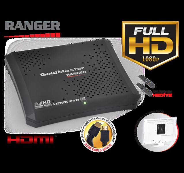 goldmaster ranger mini full hd uydu usb girişli guncellemeli lcd-led arkasına montaj çift kumanda