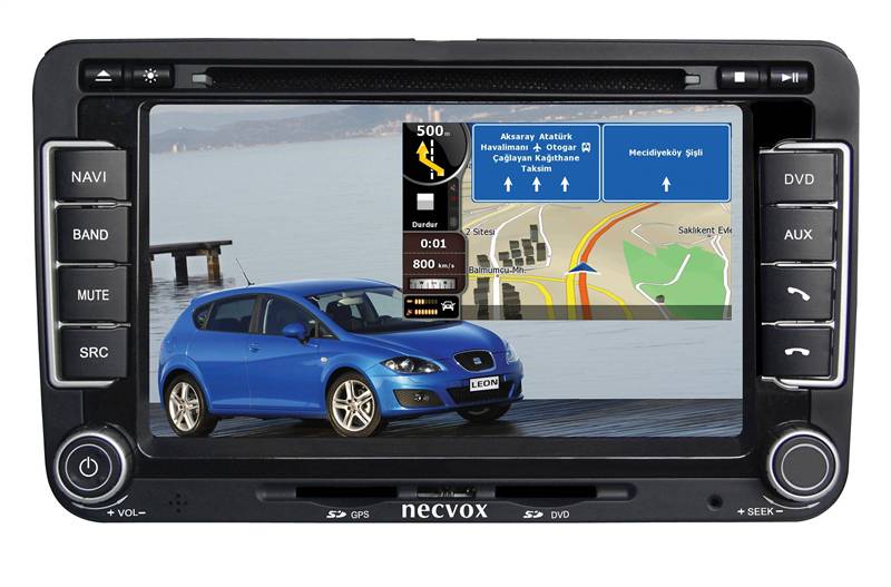 NECVOX9949 BLACK EDITION) 7 INCH DOUBLE DIN NAVİGASYONLU MULTİMEDYA CİHAZI SEAT LEON