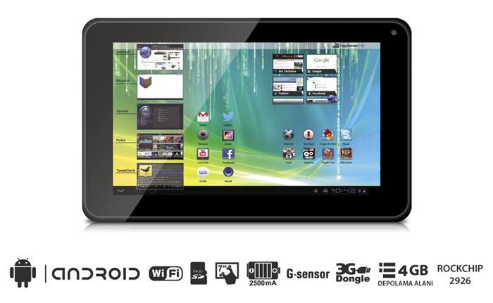 MASSİVE M707 7''4GB 512MB RAM TABLET 